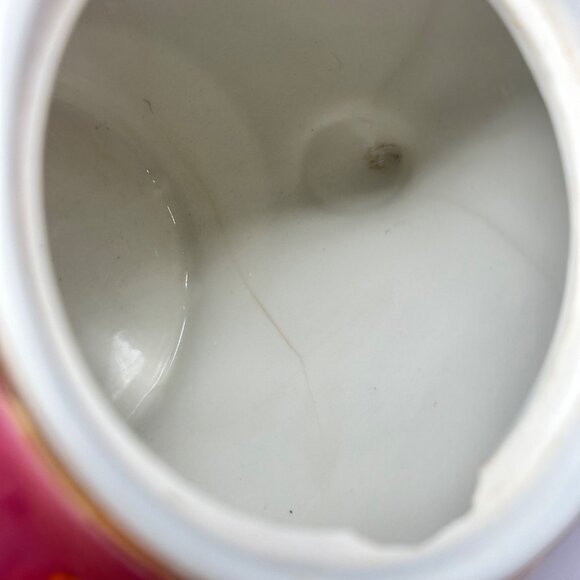 Vintage Hall 12-Cup Pink & Gold Floral Teapot 054 GL READ - Picture 11 of 13